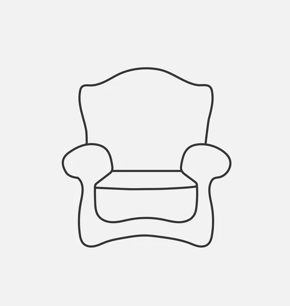 Icono de la silla esquemática — Vector de stock