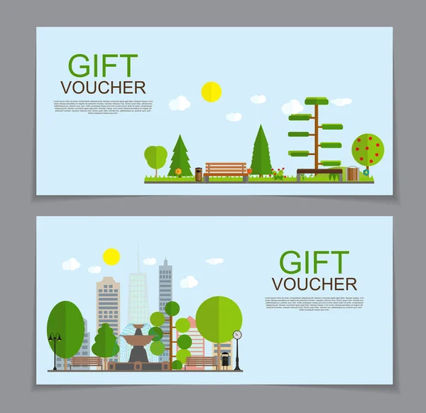 Template of gift voucher — Stock Vector