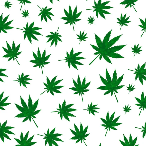 Patrón inconsútil de cannabis — Vector de stock