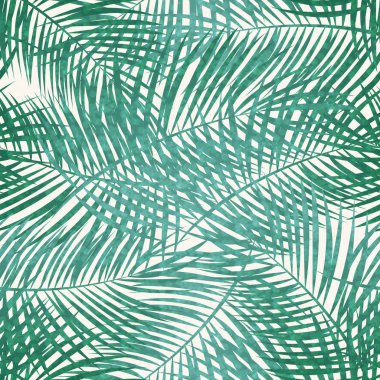 Palm Leaf Vektörü Kusursuz Desenli Arkaplan Çizimi