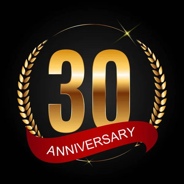 Logo szablonu 30 lat rocznica Wektor Ilustracja — Wektor stockowy