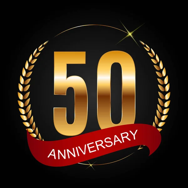 Modelo Logo 50 Anos Aniversário Vector Ilustração — Vetor de Stock