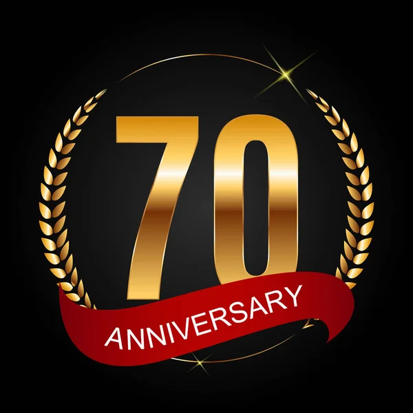 Sjabloon Logo 70 jaar verjaardag vectorillustratie — Stockvector