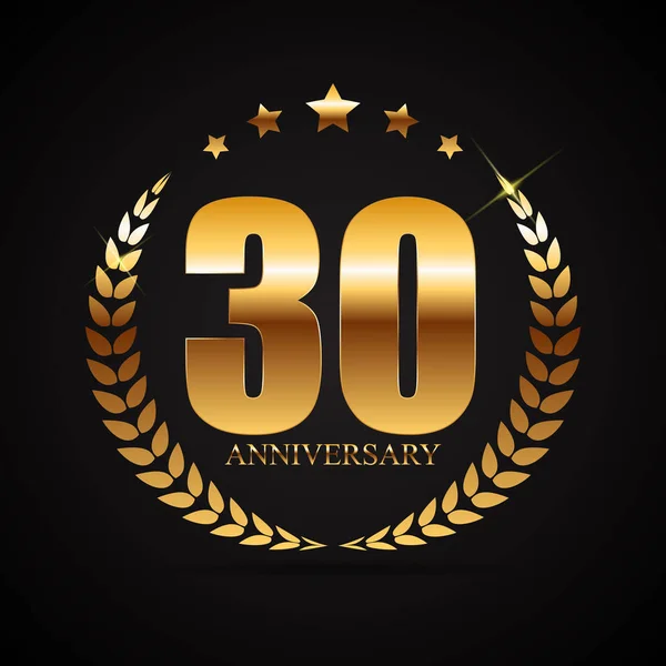 Logotipo do modelo Ilustração do vetor do aniversário de 30 anos — Vetor de Stock