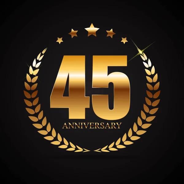 Modèle Logo 45 ans Illustration vectorielle anniversaire — Image vectorielle