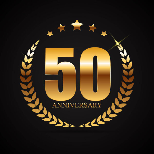 Template Logo 50 Years Anniversary Vector Illustration