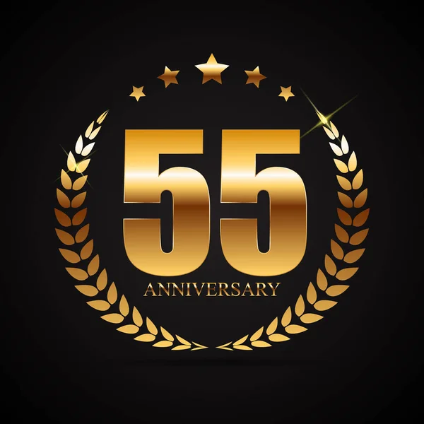 Sjabloon Logo 55 jaar verjaardag vectorillustratie — Stockvector