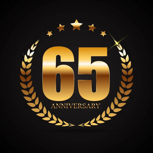 Sjabloon Logo 65 jaar verjaardag vectorillustratie — Stockvector