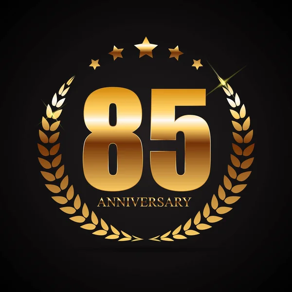 Logo de la plantilla 85 Años Aniversario Vector Ilustración — Vector de stock