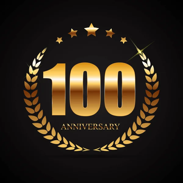 Logo de la plantilla 100 años Aniversario Vector Ilustración — Archivo Imágenes Vectoriales