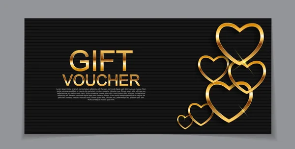Gift Voucher Template for Valentines Day Discount Coupon  Vector — Stock Vector