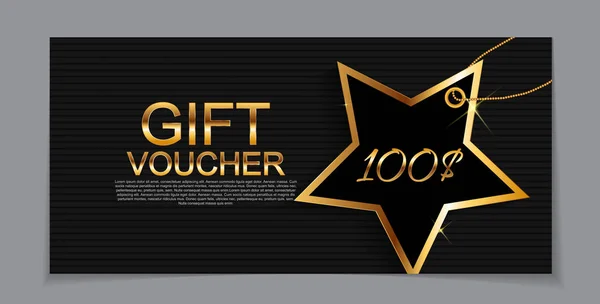 Gift Voucher Template for Discount Coupon  Vector Illustration — Stock Vector