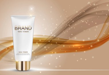 Dış görünümü Toner şişesi şablonu reklamlar veya dergi arka plan için. 3D re