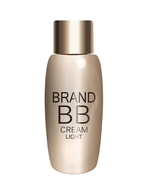 Modello di bottiglia BB Cream per pubblicità o sfondo Magazine. 3D reale — Vettoriale Stock