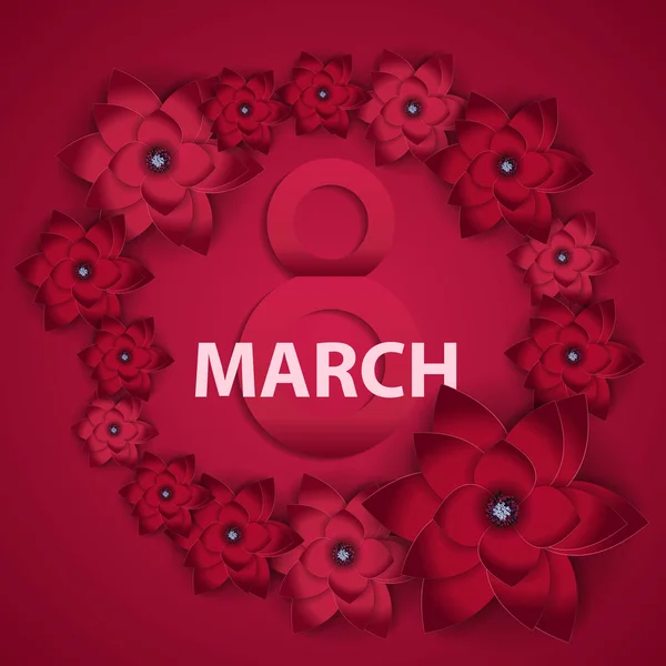 Plakát mezinárodní šťastné ženy s den 8 března květinový pozdrav c — Stockový vektor