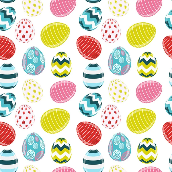 Hermoso huevo de Pascua sin costura patrón fondo Vector Illustra — Vector de stock