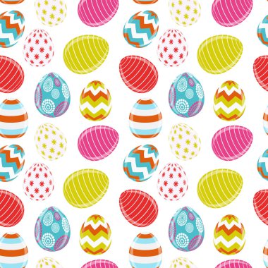 Güzel Paskalya yortusu yumurta Dikişsiz desen arka plan vektör Illustra