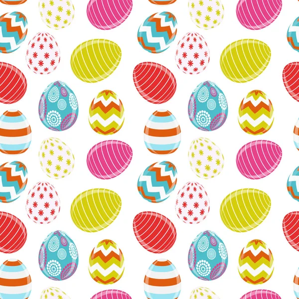 Hermoso huevo de Pascua sin costura patrón fondo Vector Illustra — Vector de stock