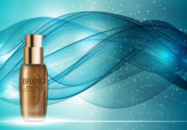 Dış görünümü Toner şişesi şablonu reklamlar veya dergi arka plan için. 3D re