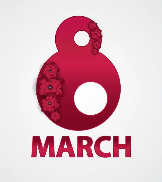 Plakát mezinárodní šťastné ženy den 8 března květinový pozdrav — Stockový vektor