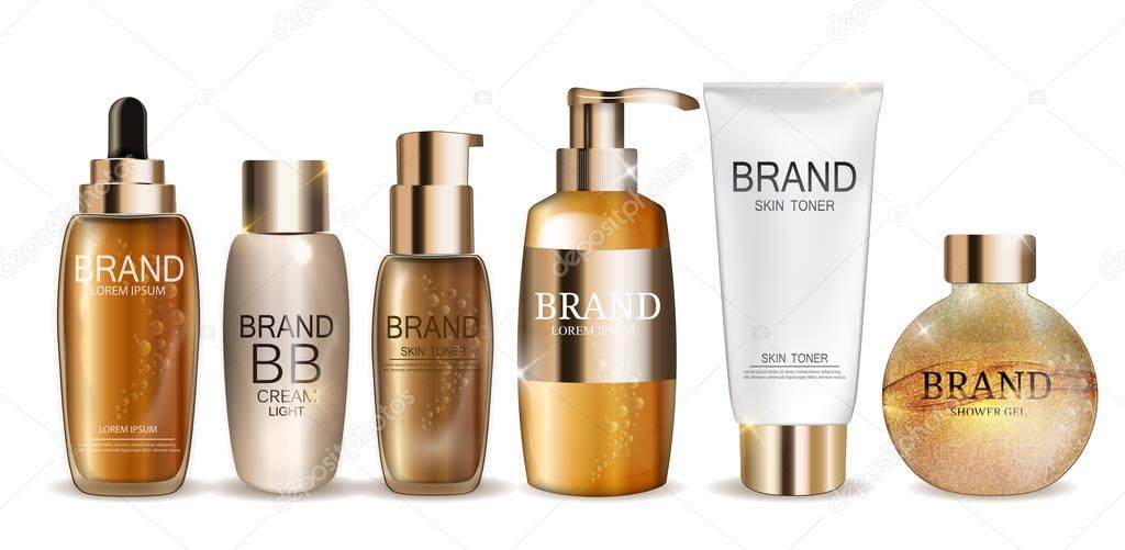 Collection of  Bottle Template for Ads or Magazine Background. 3