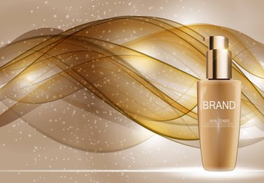 Cilt Toner şişesi tüp şablonu için reklamları veya dergi arka plan.
