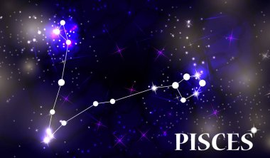 Sembol balık burç. Vektör çizim.