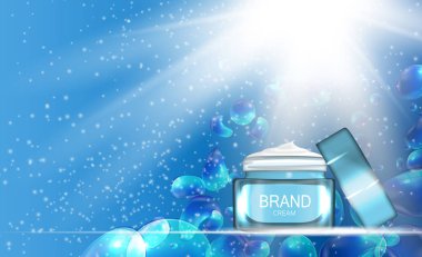 Yüz kremi şişe tüp şablonu için reklamları veya dergi arka plan.