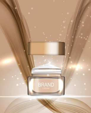 Yüz kremi şişe tüp şablonu için reklamları veya dergi arka plan.