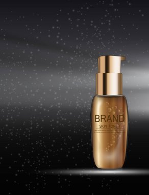 Cilt Toner şişesi tüp şablonu için reklamları veya dergi arka plan.