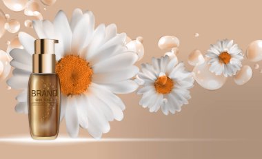 Cilt Toner şişesi tüp şablonu için reklamları veya dergi arka plan.