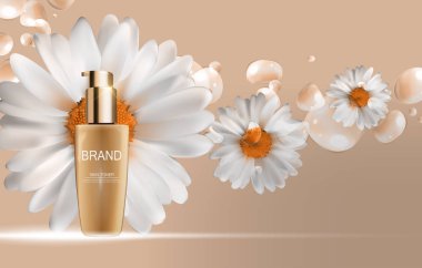 Cilt Toner şişesi tüp şablonu için reklamları veya dergi arka plan.