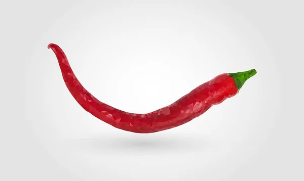 "Red Hot Chili Pepper Polygonal on White". Векторная миграция . — стоковый вектор