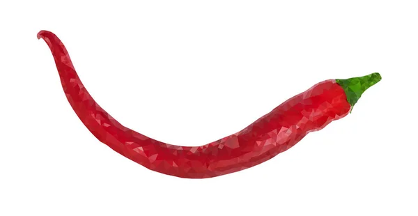 Red Hot Chili Pepper Polygonal em Branco. Ilustração vetorial . — Vetor de Stock