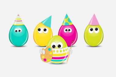 Mutlu Paskalya bahar tatil arka plan illüstrasyon