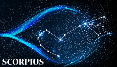 Sembol Scorpius burç. Vektör çizim.