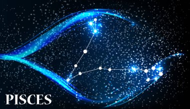 Sembol balık burç. Vektör çizim.