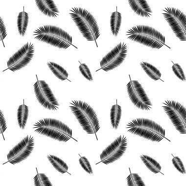 Palmiye yaprağı Dikişsiz desen arka plan vektör çizim