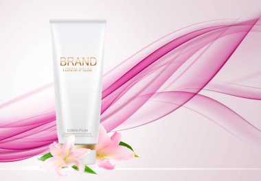 Tasarım kozmetik ürün şablonu için reklamları veya dergi adam