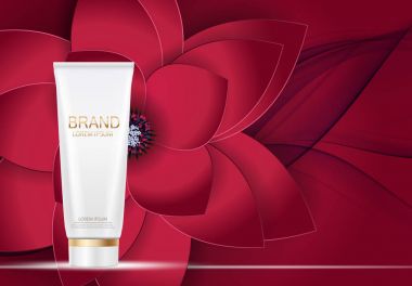 Tasarım kozmetik ürün şablonu için reklamları veya dergi adam