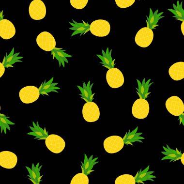 Ananas doğal Dikişsiz desen arka plan vektör Illustrati