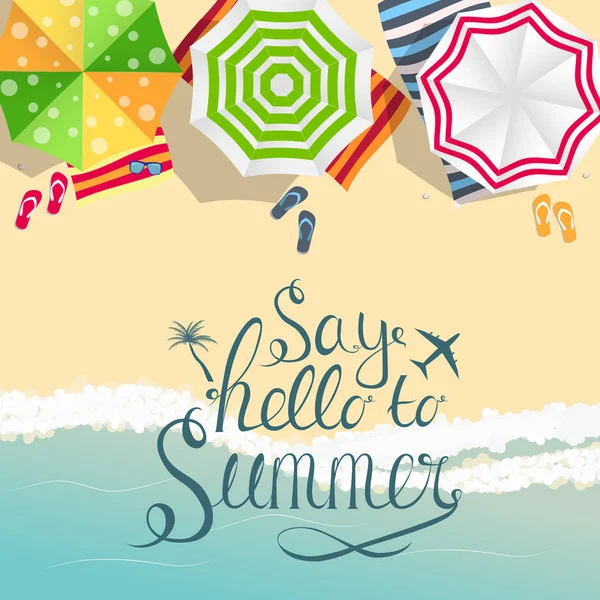 Say Hello to Summer Natural Background Vector Illustration — Stock Vector