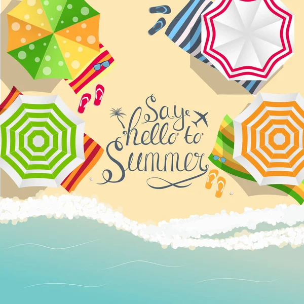 Say Hello to Summer Natural Background Vector Illustration — Stock Vector