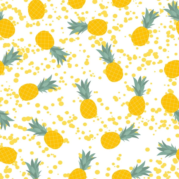 菠萝天然无缝图案背景矢量 Illustrati — 图库矢量图片