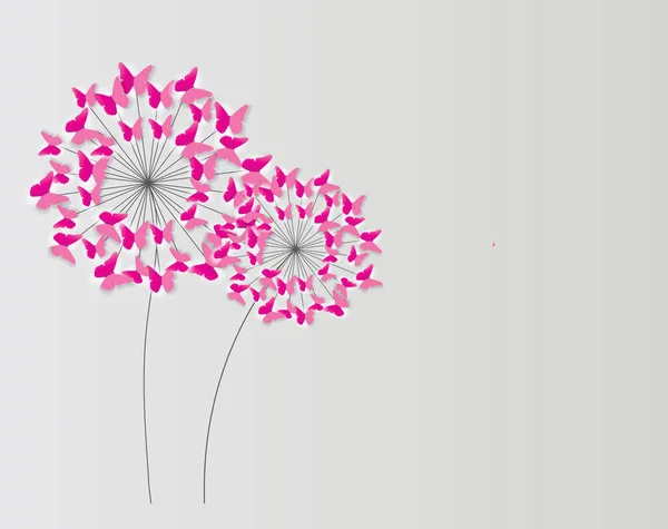 Abstraktes Papier ausgeschnitten Schmetterling Blume Hintergrund. Vektorillus — Stockvektor