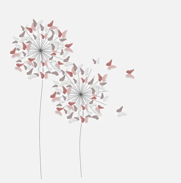 Abstraktes Papier ausgeschnitten Schmetterling Blume Hintergrund. Vektorillus — Stockvektor