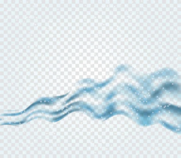 Abstrakte blaue Welle auf transparentem Hintergrund. Vektor illustratio — Stockvektor