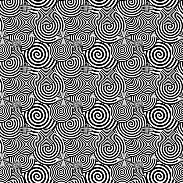 Black and White Seamless Pattern. Abstract Psychedelic Art Backg — Stock Vector