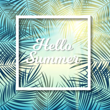 Merhaba de yaz doğal arka plan vektör çizim