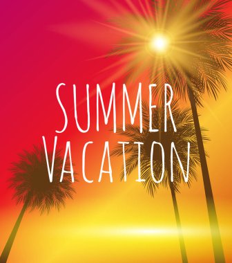 Yaz tatili doğal arka plan vektör çizim